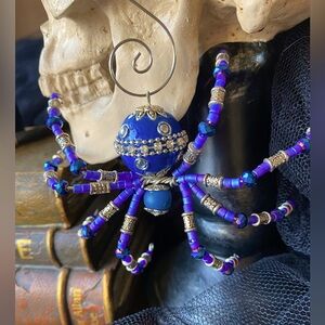 Handmade beaded spider hanging ornament